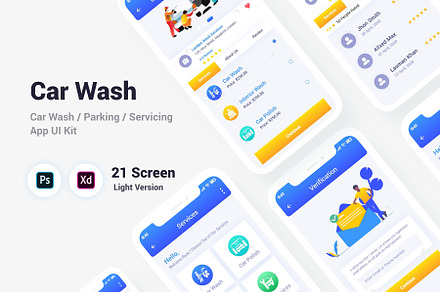 CarWash Servicing Mobile App UI Kit
