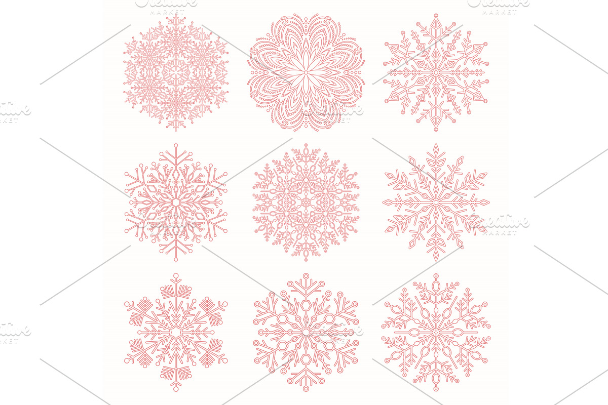 Set of Round Snowflakes With Winter, a Texture Illustration by FineArtStudio (Photo 1 of 3)