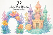 Pastel Reef Wonders PNG Clipart, a Seasonal Illustration by RobertsArt (Thumbnail 1 of 5)