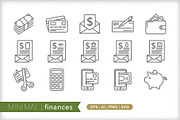 Minimal finances icons, an Outline Icon by Picture Window (Thumbnail 1 of 5)
