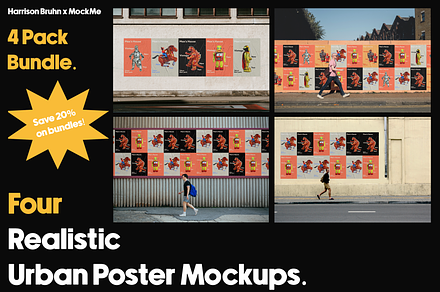 Urban Outdoor Poster Mockup Bundle 4, a Print Template by Harrison Bruhn x MockMe