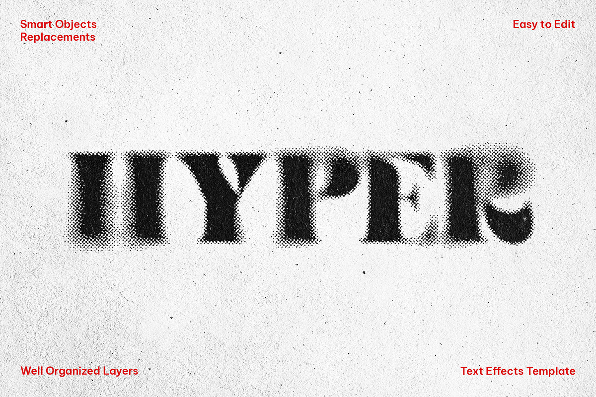 Halftone Grunge Text Effect, a Layer Style Add-On by dokudokunomi (Photo 1 of 4)
