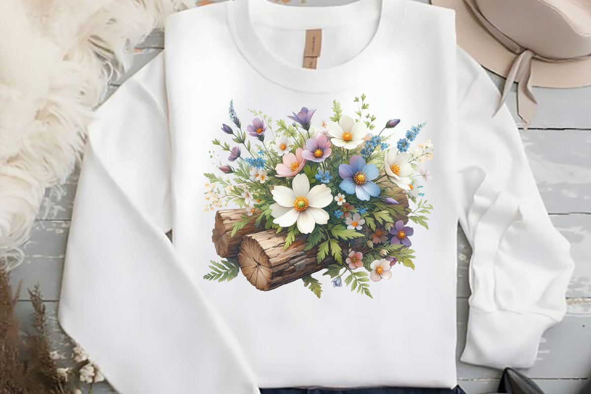 Wildflowers on Logs, an Illustration by DreamCafeArt (Photo 6 of 7)
