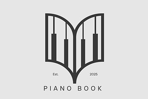 Piano Book Logo Design Illustration, a Branding & Logo Template by Morvana Crew