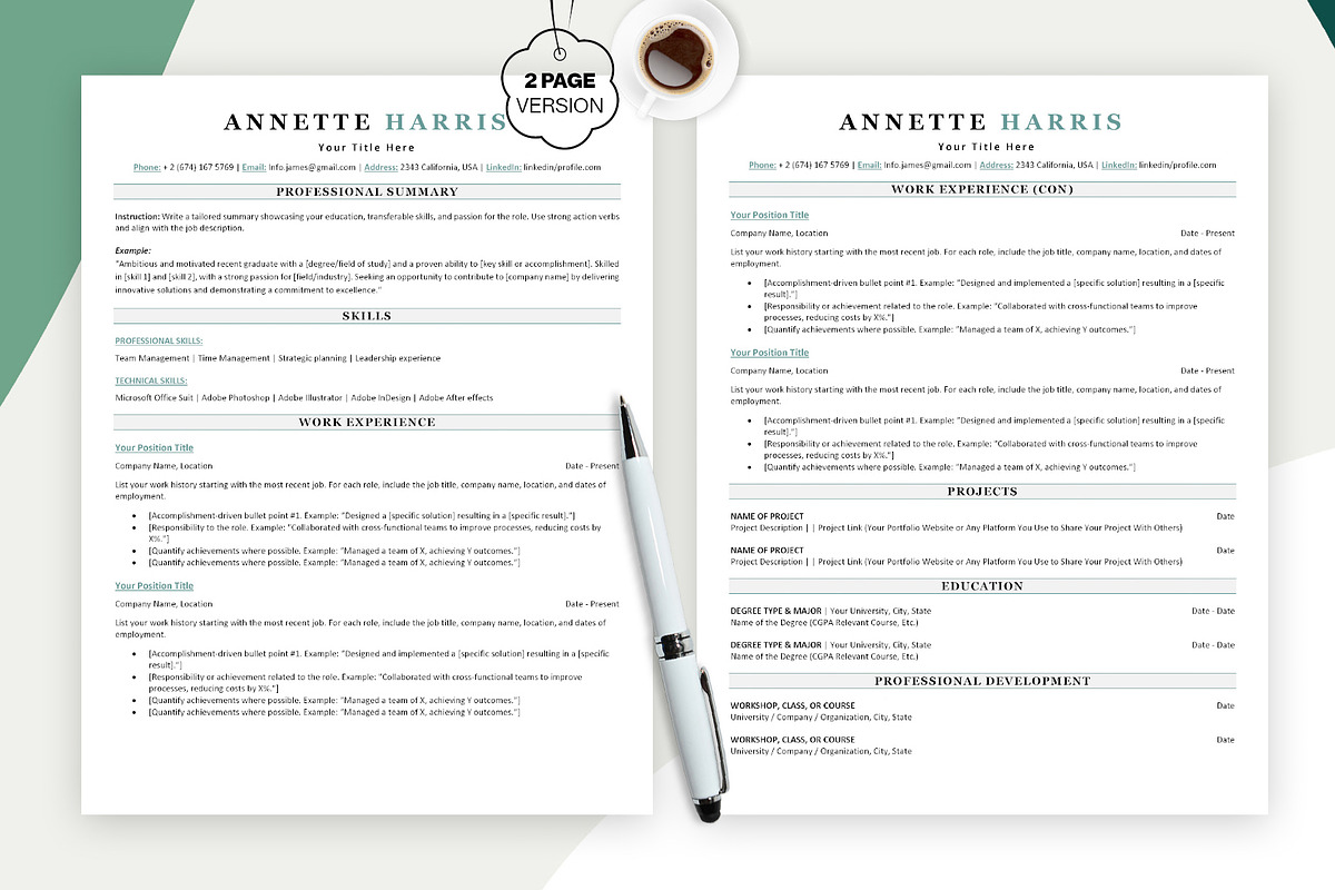 Minimalist ATS Resume Template, a Resume Template by Design_Xlab (Photo 2 of 10)