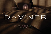 Dawner - Luxury Wide Thin Sans Serif, a Sans Serif Font by Typia Nesia (Thumbnail 1 of 12)