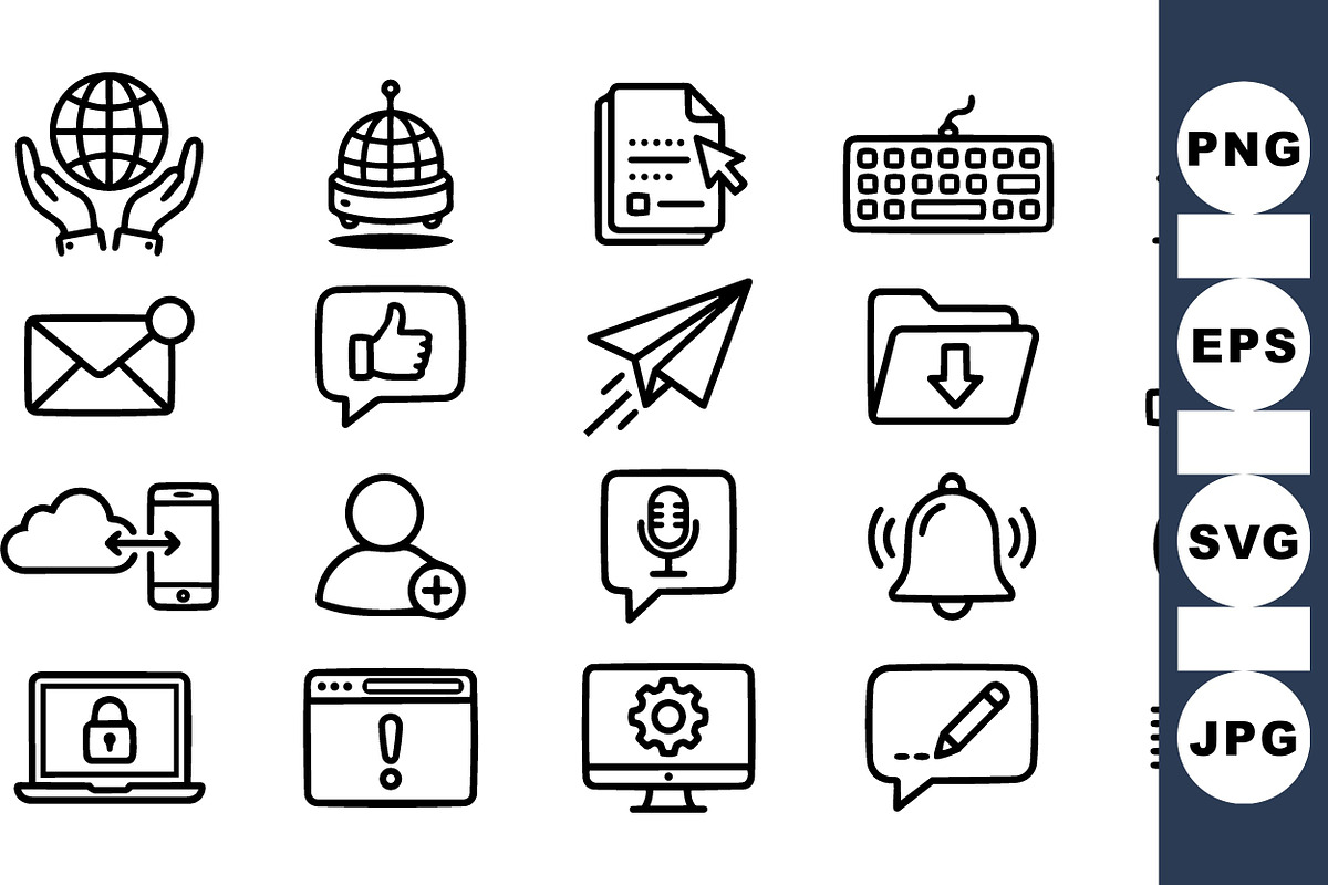 Modern Tech Icon Vector Set, an Illustration by designvectx (Photo 1 of 3)