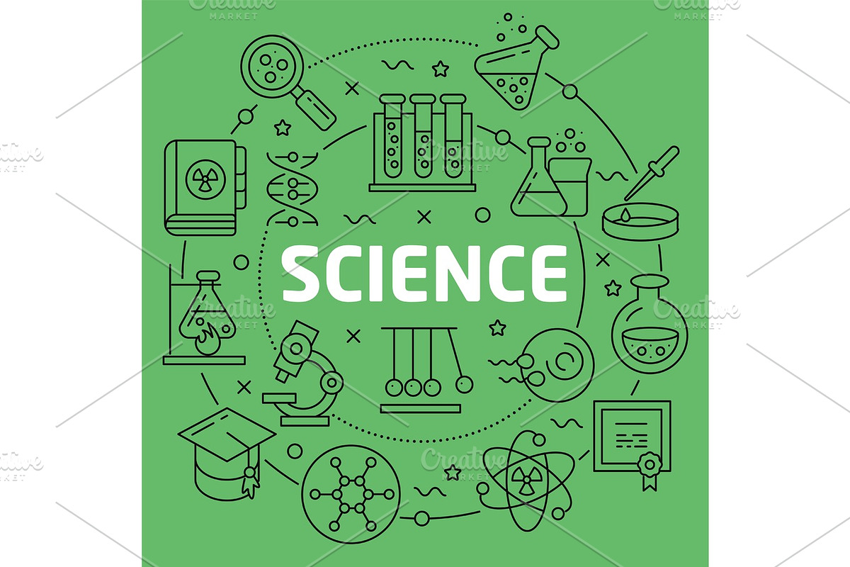 Linear illustration science, a Presentation Template by ToozDesign