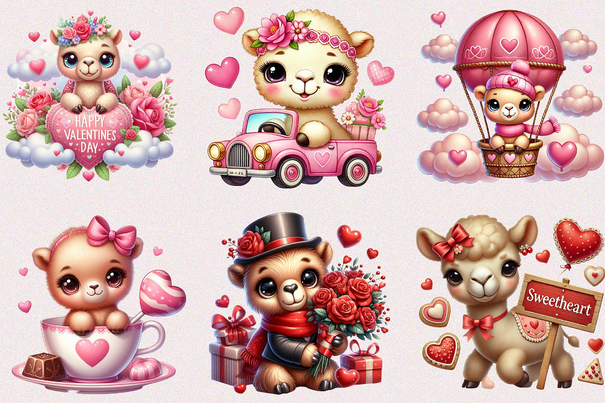 Valentine Cute Camel Clipart, a Seasonal Illustration by Craft Nest (Photo 2 of 5)