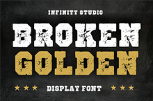Broken Golden texture grunge font