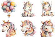 Watercolor Unicorn World Clipart Bun, an Illustration by Sublimation Artist (Thumbnail 5 of 7)