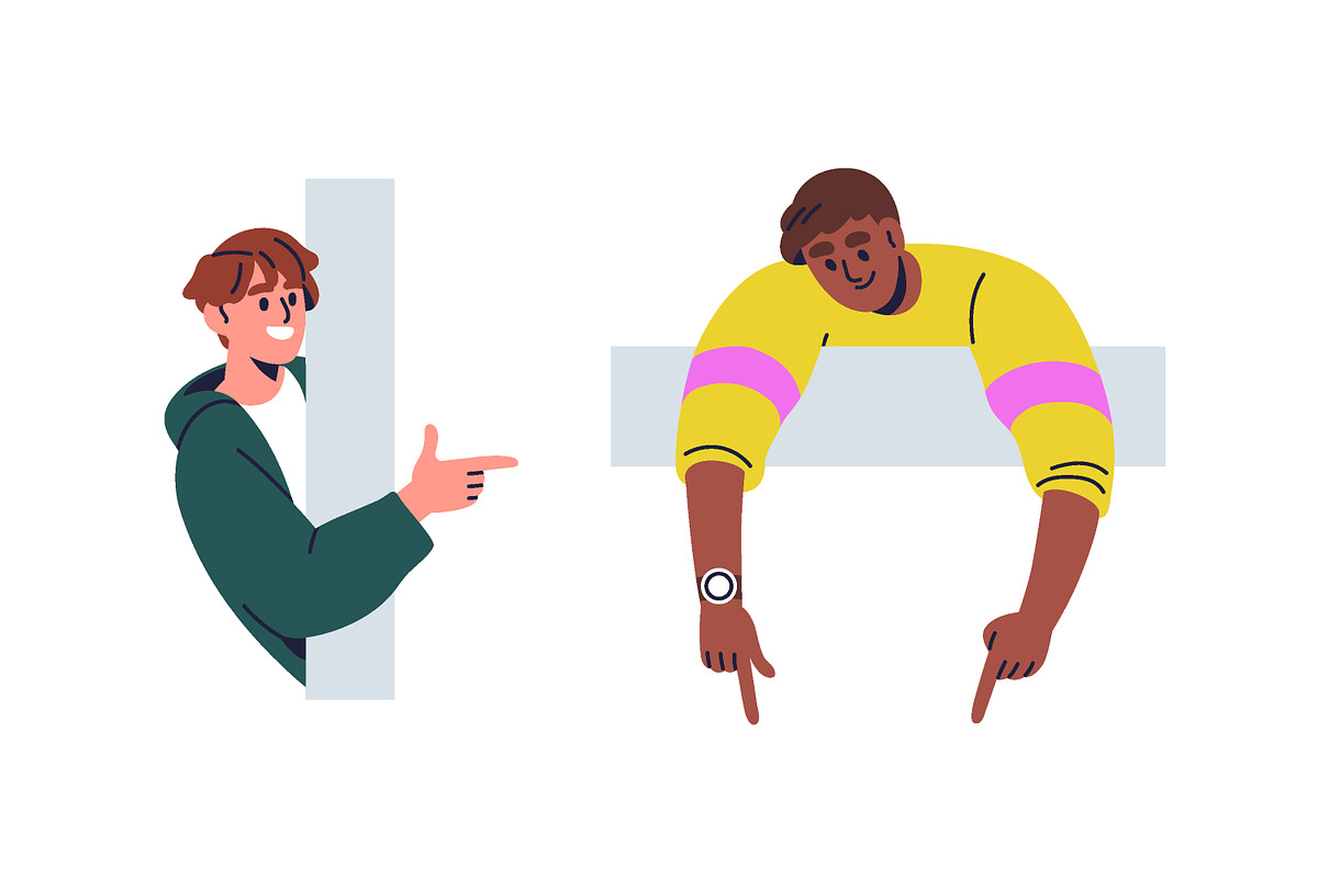 Curious people peeking, peeping set, a Person Illustration by Good Studio (Photo 3 of 6)