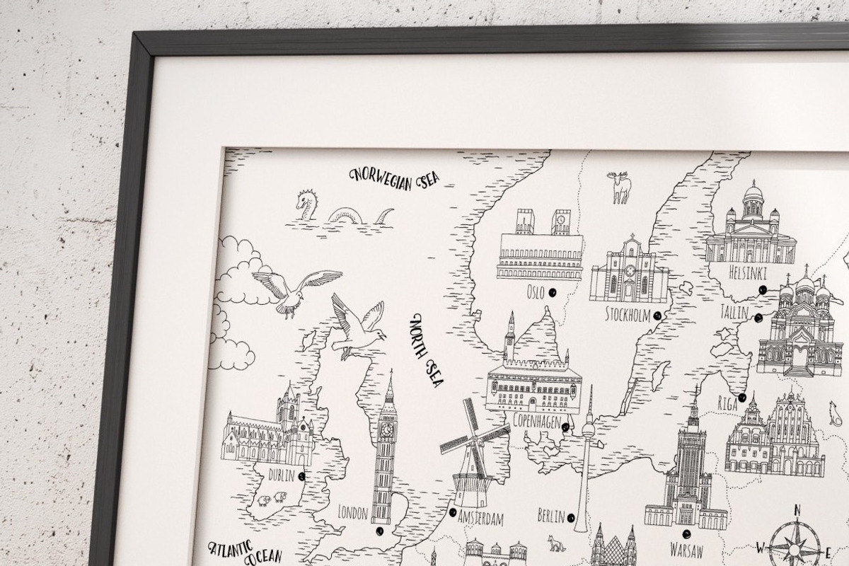 Map of Europe - hand drawn map set, an Illustration by Franzi draws (Photo 5 of 5)