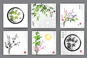 Japanese ink painting sumi-e, part 3, an Illustration by Elina_Li (Thumbnail 4 of 11)