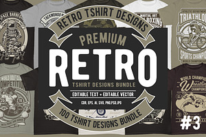 100 Retro Tshirt Designs Bundle 3