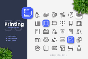 Printing Outline Icons, an Outline Icon by Upnowgraphic