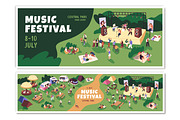 Open-air fest posters + banners set, a Background Graphic by PaperTrident (Thumbnail 3 of 9)