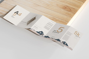 A4 Size Five Fold Brochure Mockup