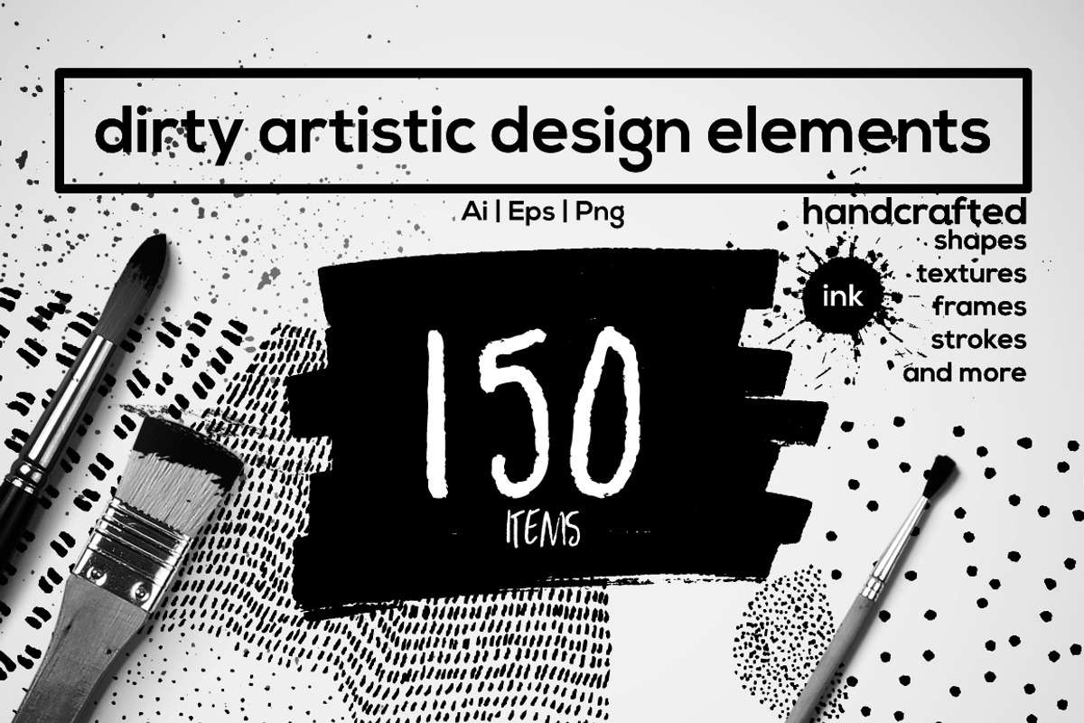 150 Handcrafted design elements, an Object Graphic by Artem Vorotnikov (Photo 1 of 8)