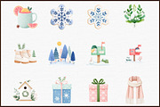 Winter Watercolor Clipart Set, an Illustration by Sublimation Artist (Thumbnail 3 of 6)