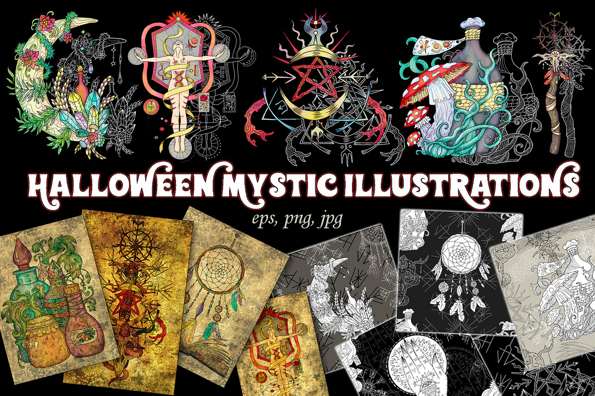 Halloween Mystic Illustrations, an Illustration by Samiramay (Photo 1 of 6)
