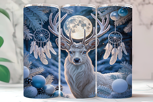 White Deer Winter Tumbler, a Background Photo by LamanAzalea