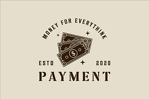 paper money logo vector vintage, a Branding & Logo Template by zyxroun shop