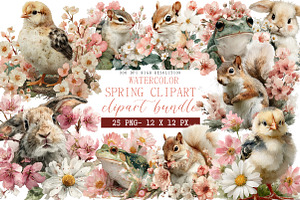 Watercolor Spring Clipart, an Illustration by DreamArtGraphic