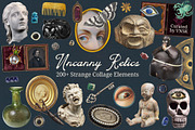 Uncanny Relics: Collage Elements, an Object Graphic by Anastasiia VNSK (Thumbnail 1 of 19)