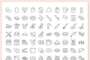 100 Bakery Icons