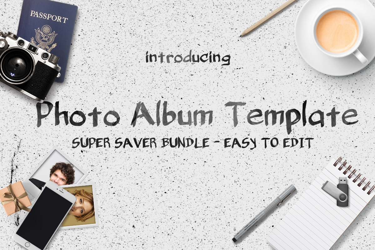 Photo Album Template Bundle, a Brochure Template by voryu (Photo 1 of 11)