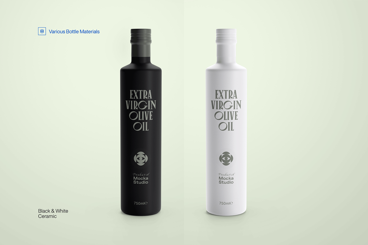 Olive Oil bottles Mockup Pack, a Packaging Mockup by Mocka Studio (Photo 5 of 8)