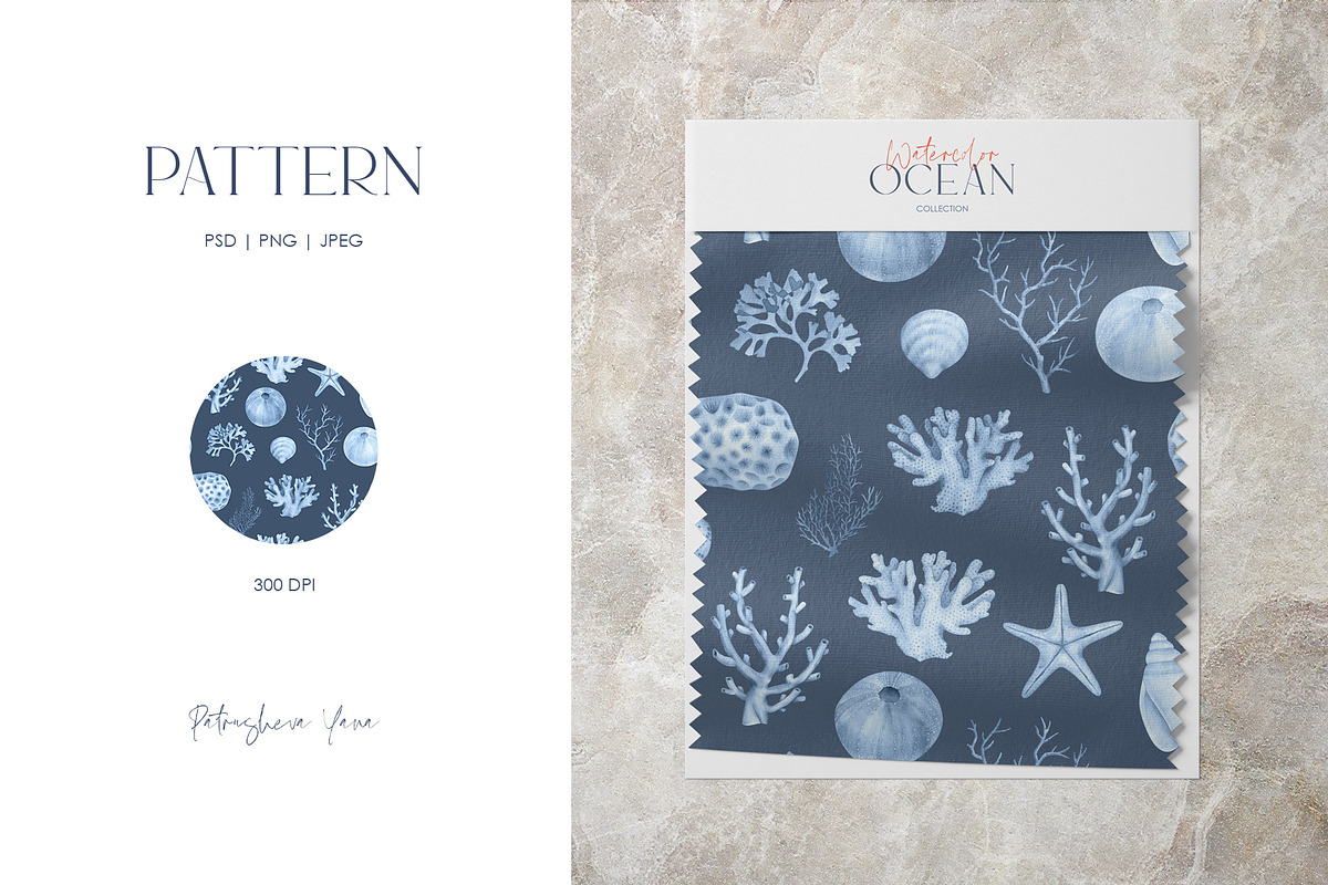 Watercolor Ocean, an Object Illustration by PatrushevaYana (Photo 10 of 13)