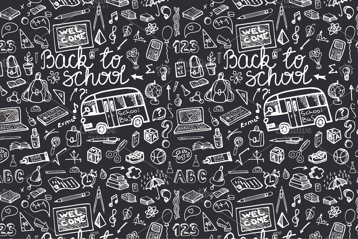 Back to School.Seamless pattern preview 3