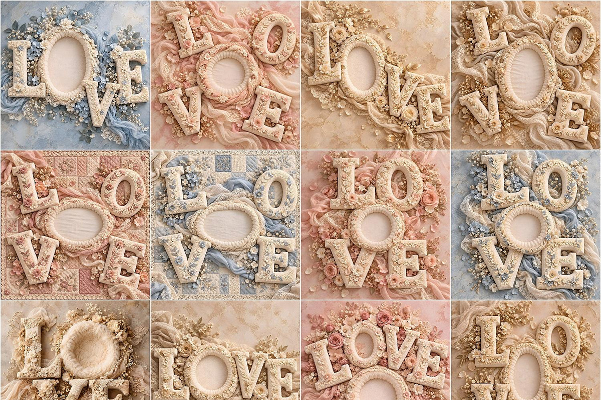 22 Newborn LOVE Digital Backdrops, a Background Graphic by Walllow Creatives (Photo 2 of 3)