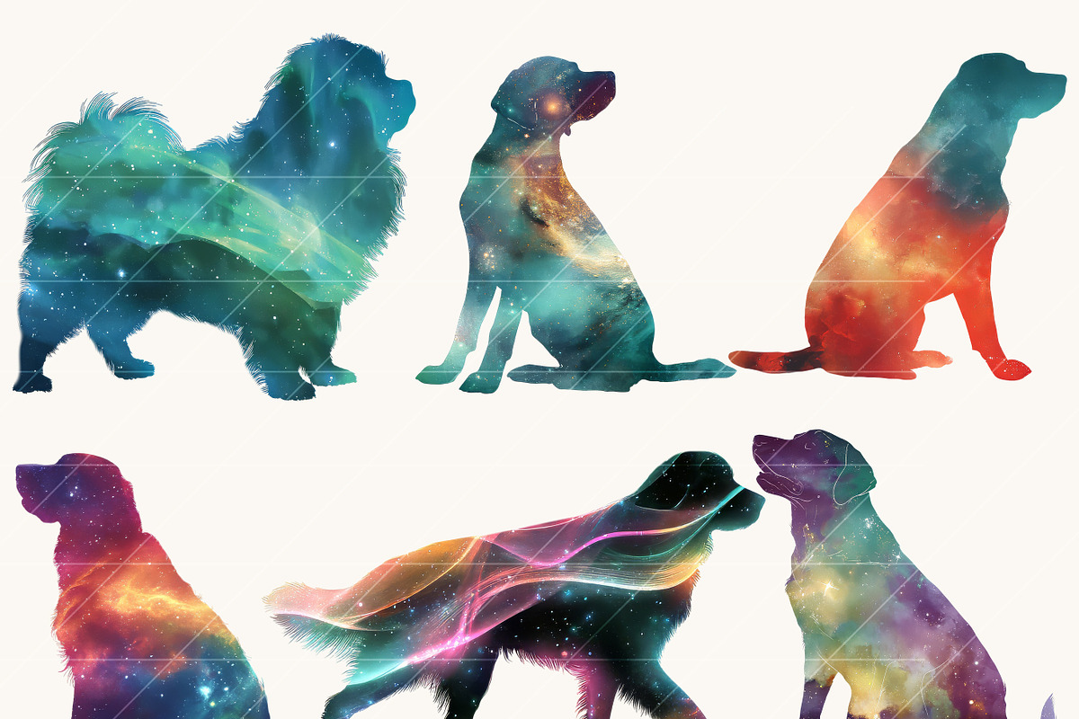 Aurora Silhouettes dogs Clipart, an Animal Illustration by Design Scotch (Photo 5 of 9)