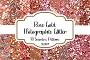 Rose Gold Holographic Glitter, a Pattern Graphic by PrintablesByFranklyn (Thumbnail 1 of 6)