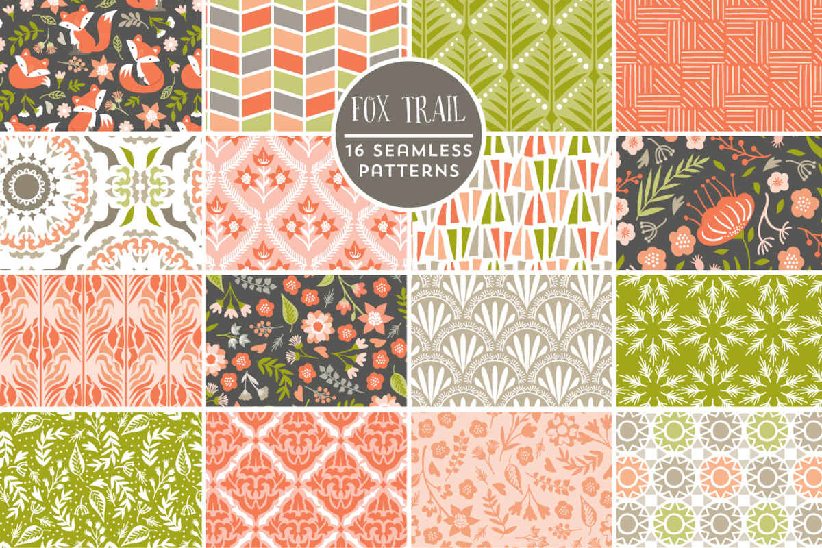 Fox Trail Seamless Patterns