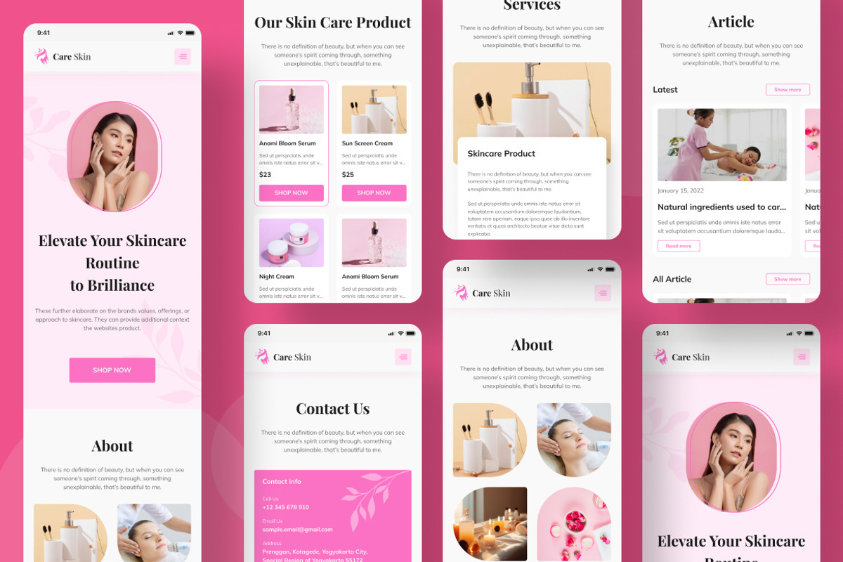 Beauty Care Web Landing Page UI KIT, a Landing Page Template by UICreative (Photo 2 of 4)