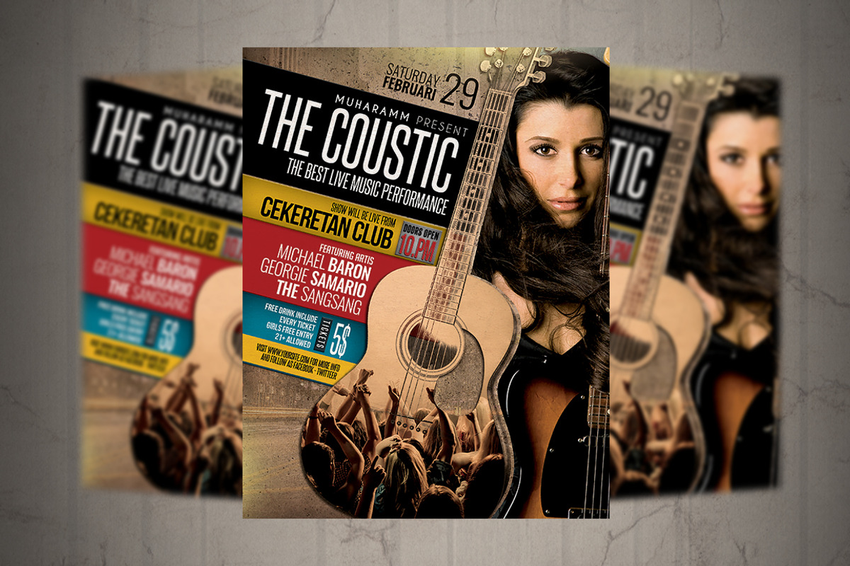 Acoustic Even Flyer / Poster, a Flyer Template by Septian