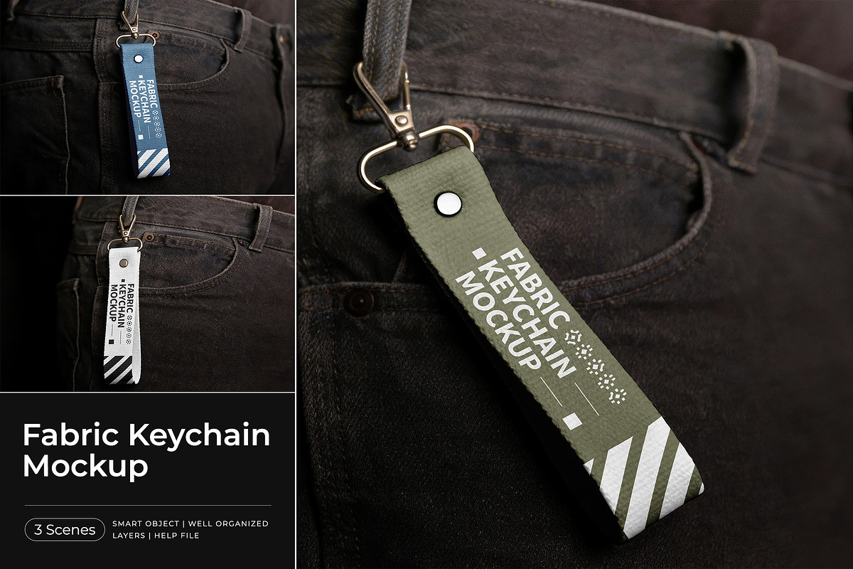 Fabric Keychain Mockup, a Product Mockup by Pitchlook.Studio (Photo 1 of 4)