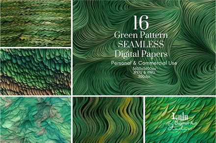 Green Pattern Seamless Papers-16