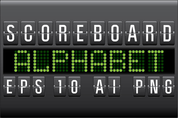 Scoreboard alphabet 2 vector font, an Object Illustration by MaximGertsen