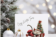 SUPER CUTE SANTA CATS CLIPART PACK, an Animal Illustration by Daring Digies (Thumbnail 6 of 8)