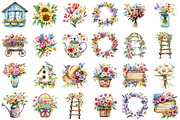 Cottage Summer Floral Watercolor, an Illustration by designcity5 (Thumbnail 2 of 5)
