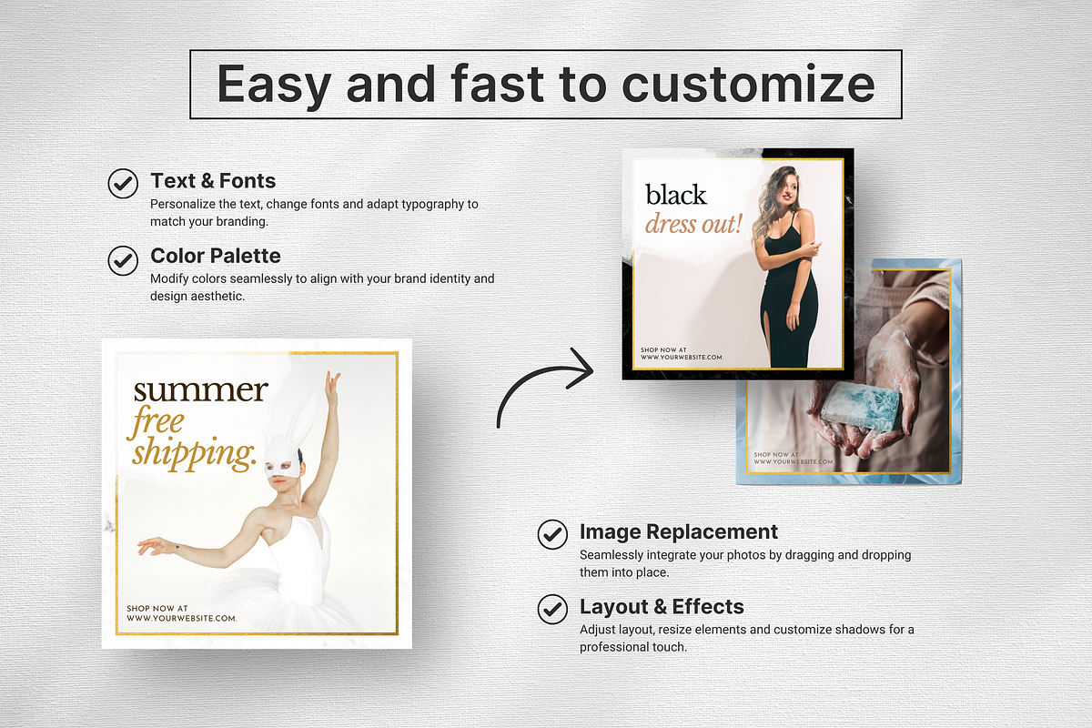White & Gold Social Media Bundle Kit, a Social Media Template by DigiPax (Photo 8 of 10)