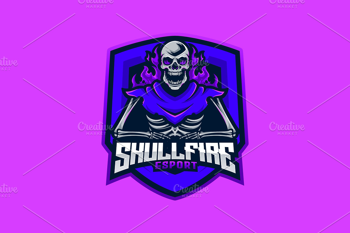 Skull Mascot Esport Logo, a Branding & Logo Template by prps.std (Photo 2 of 3)