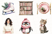 Watercolor Winter Blush Clipart, an Illustration by OK Design (Thumbnail 2 of 5)