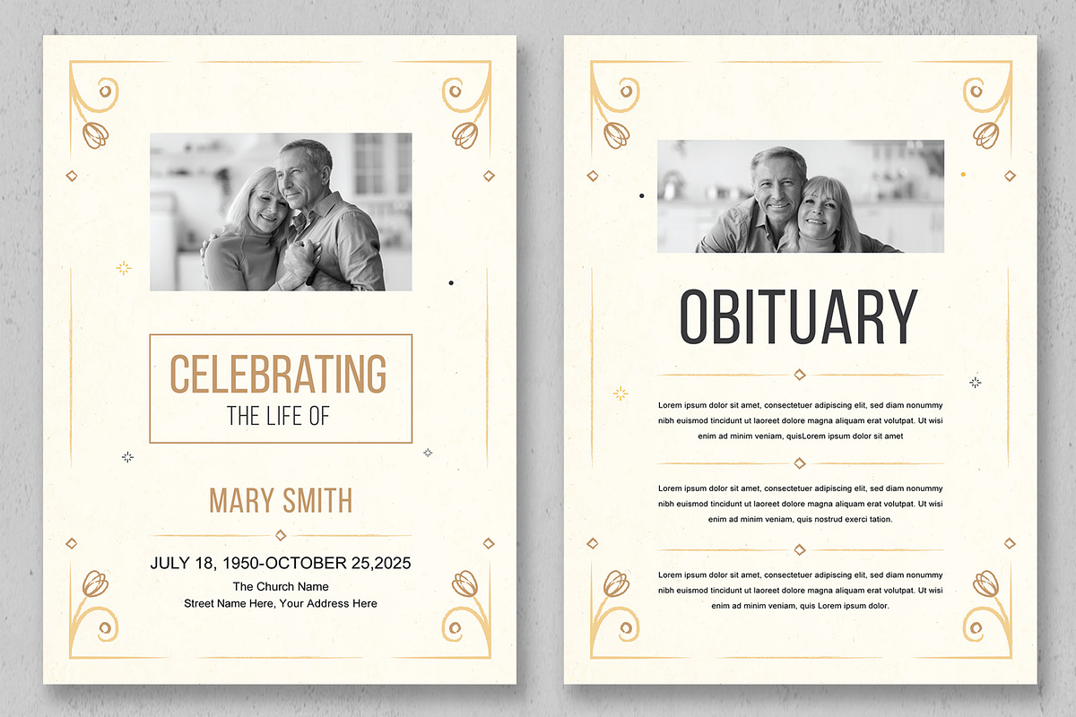 Funeral Program Template, a Stationery Template by ContestDesign (Photo 3 of 4)