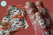 Poinsettia Christmas Seamless Paper, a Pattern Graphic by Traveling Designer (Thumbnail 4 of 5)